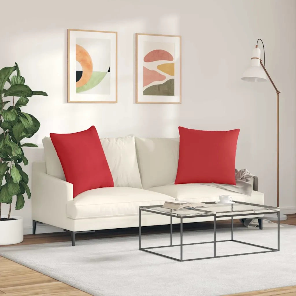 Cuscini da Divano 2 pcs Rosso 80 x 80 cm Tessuto 42014052