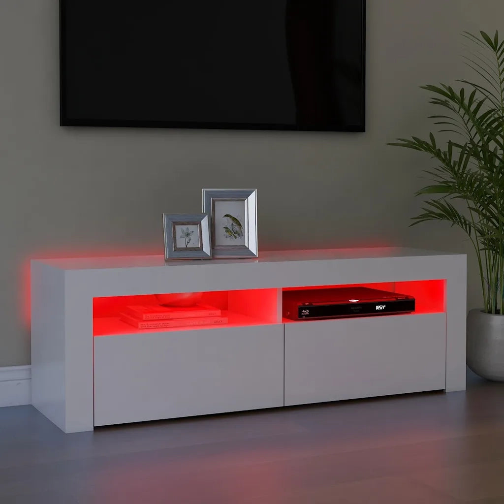 Mobile Porta TV con Luci LED Bianco 120x35x40 cm 804310