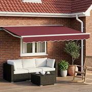 Cornice per Tenda Manuale con LED Borgogna e Bianco 3,5 x 2,5 m 3420596