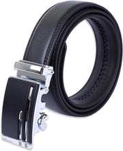Cinturone in Pelle per Uomo con Cerniera Automatica e Ratchet - Nero - 35mm Larghezza - 120cm Lunghezza