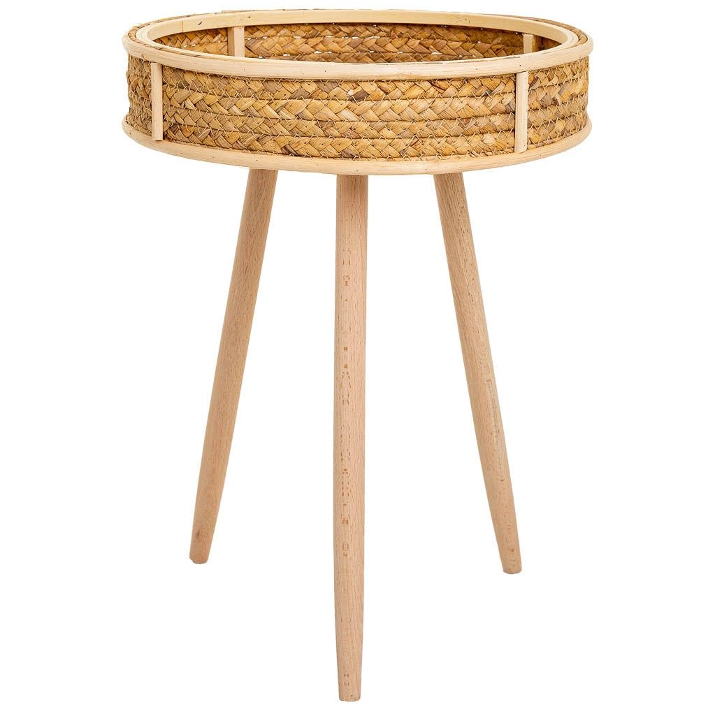 Set di 3 tavolini angolari in bambù e legno marrone