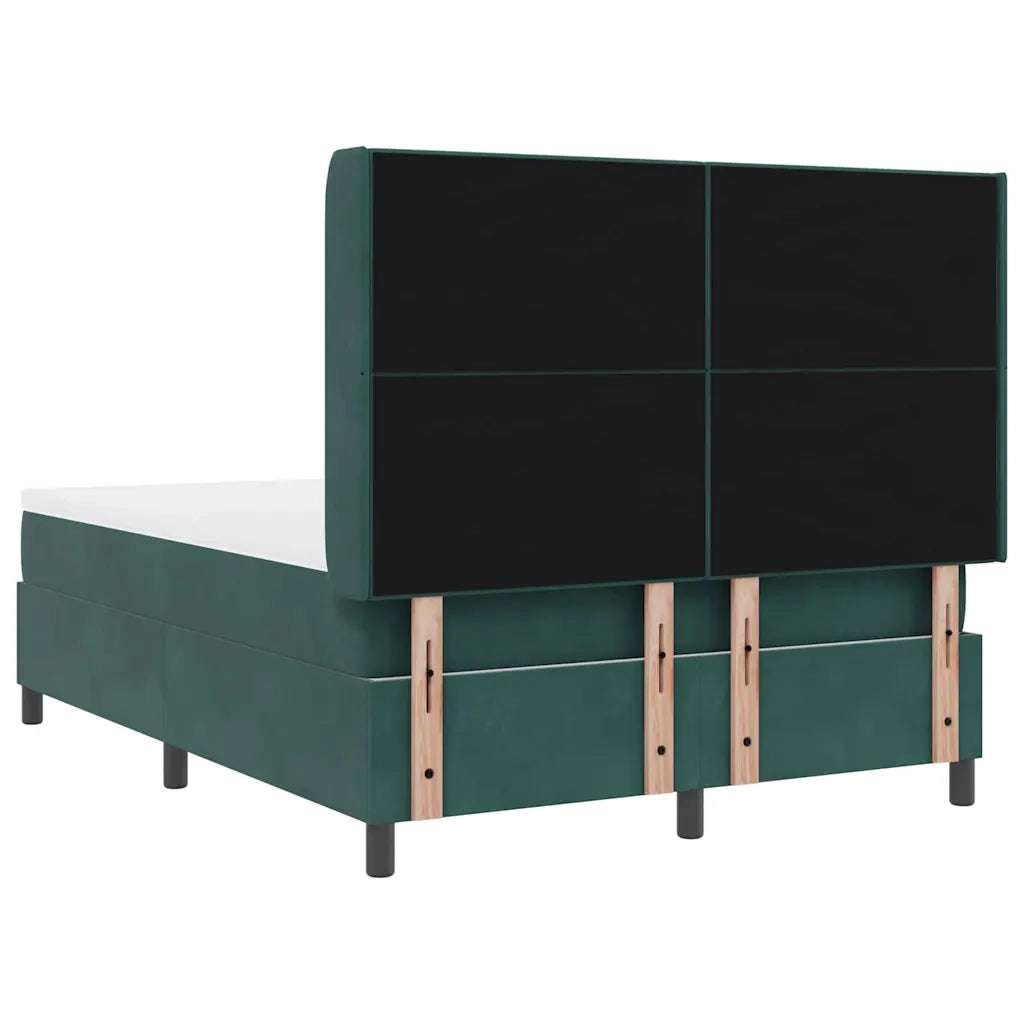 Letto a molle con strisce LED Verde 140 x 190 cm Velluto 3343865
