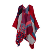 Sciarpa in cashmere in stile europeo e americano con spacchi, spessa, ideale come scialle/mantella per autunno e inverno.