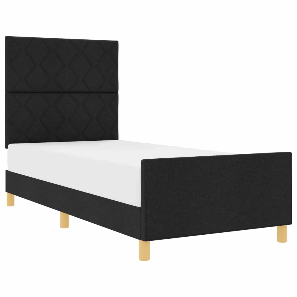 Struttura del letto con testiera Nero 100 x 200 cm Tessuto 3344783