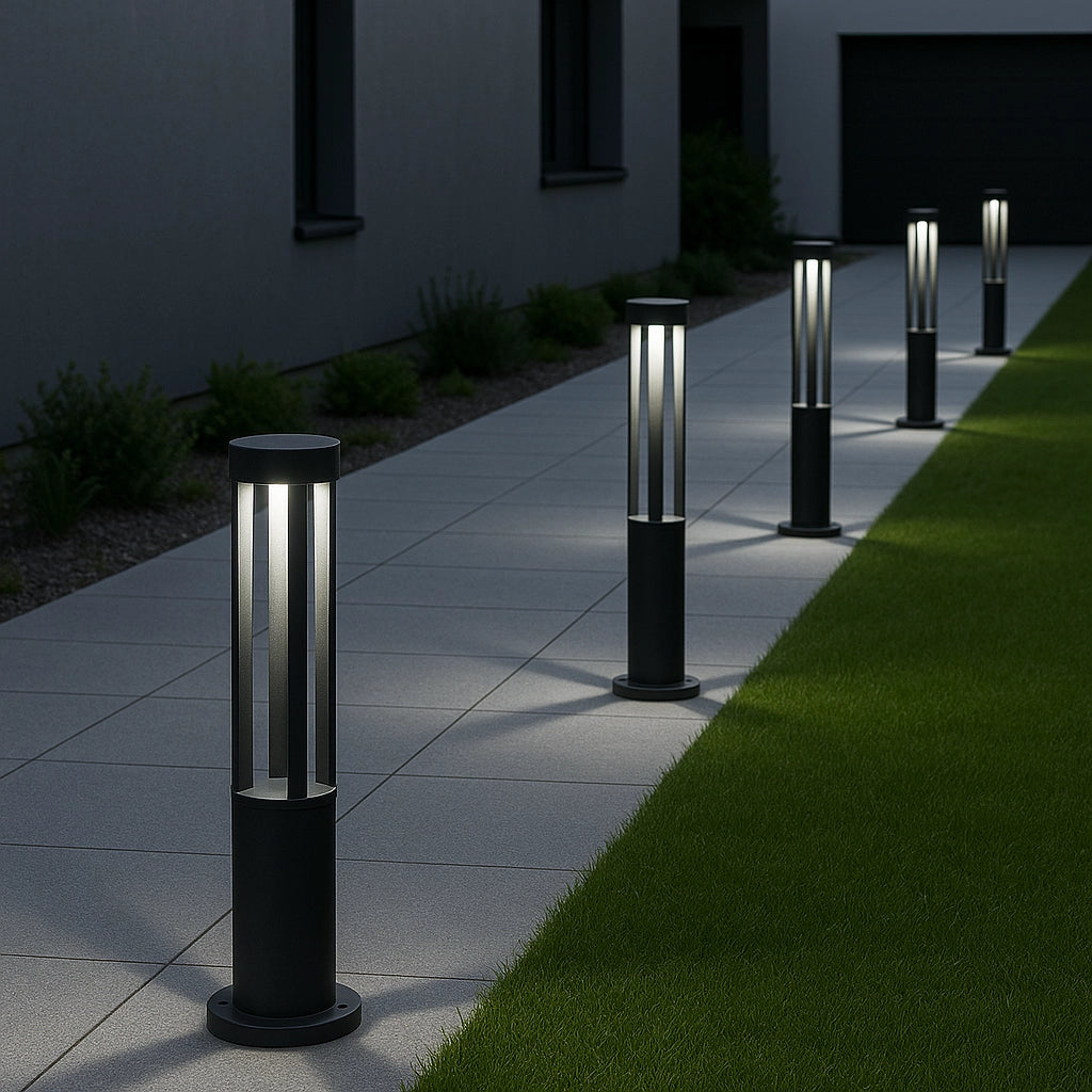 Lampione LED da Giardino 80cm con Palo Grigio 15W IP65 CCT Switch 3 Tonalità Luce selezionabili 3000K 4000K 6500K da ESTERNO moderno
