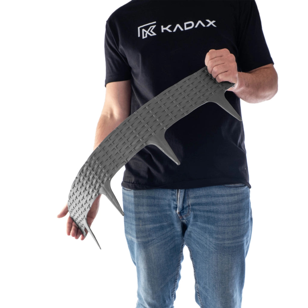 Bordura per prato KADAX, recinzione a palizzata per giardino, recinzione carrabile, grigia, 390 cm, 5 pezzi