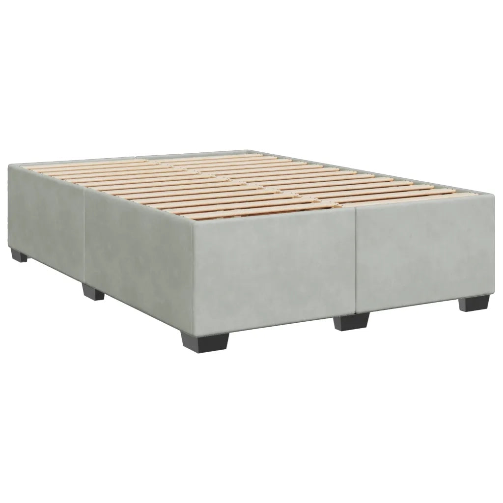 Giroletto a Molle con Materasso Grigio Chiaro 140x190cm Velluto 3290912