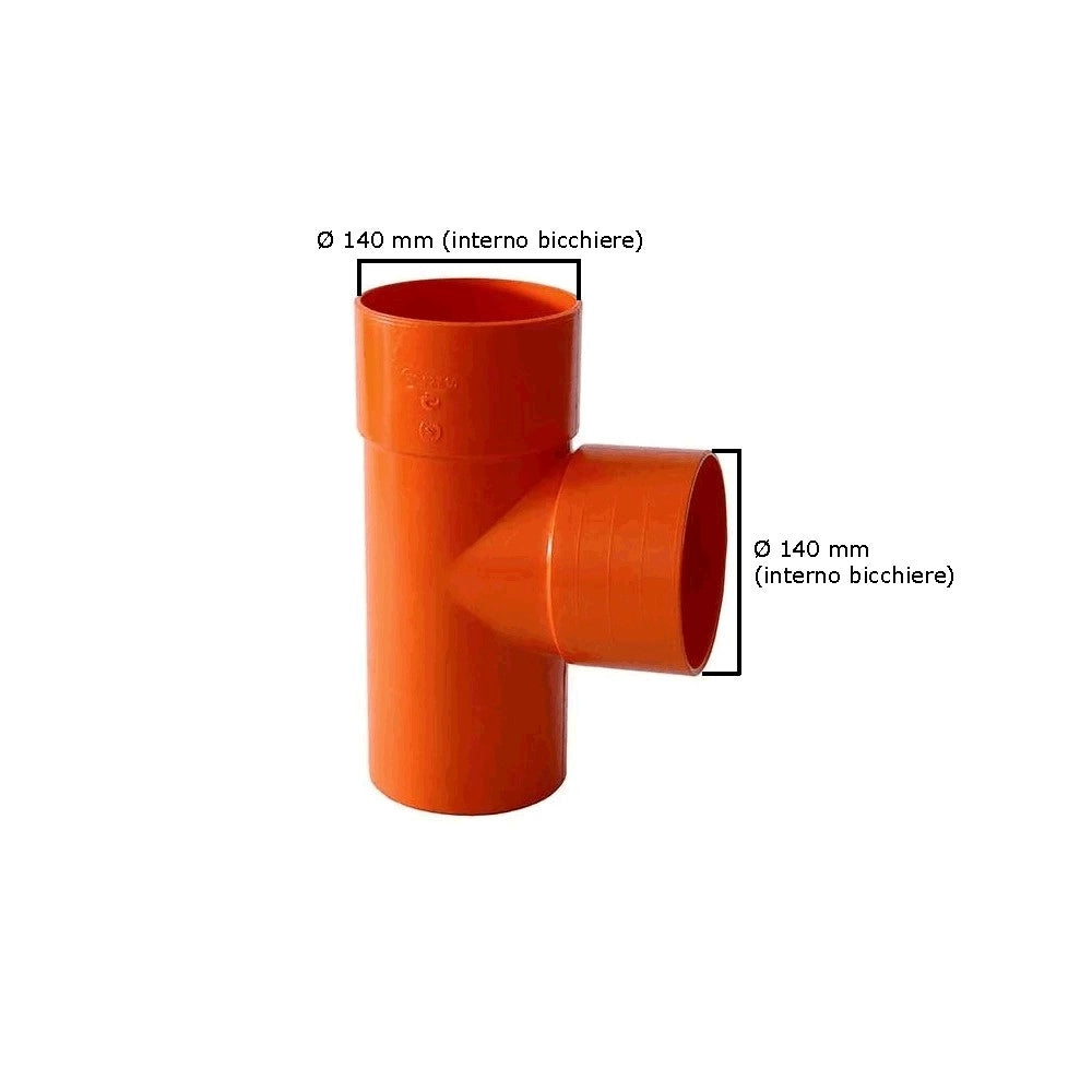 Derivazione 87.30° in pvc : Colore - Arancio, Diametro - 140