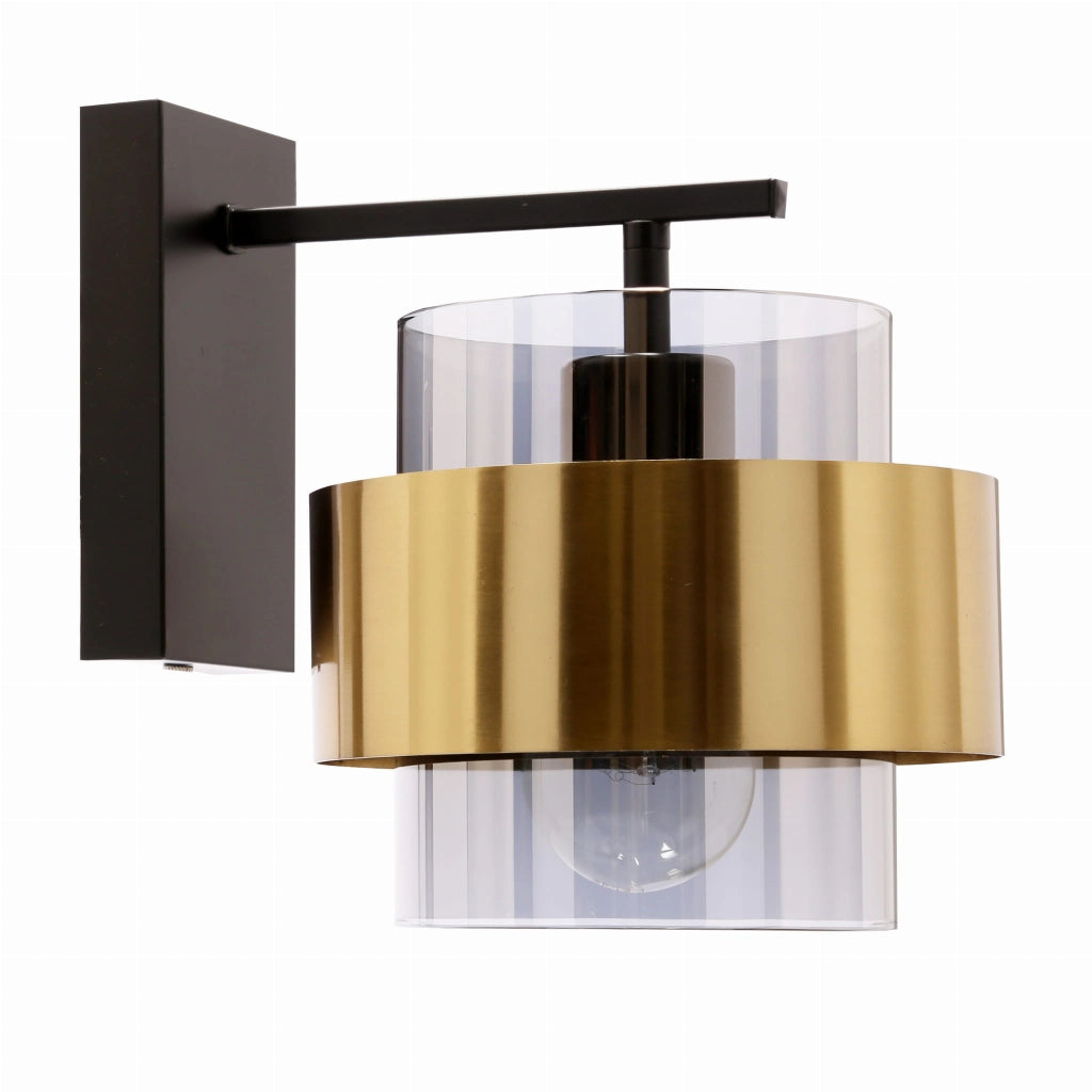 Applique Candellux Spiega E27 60W nero fumé rame oro