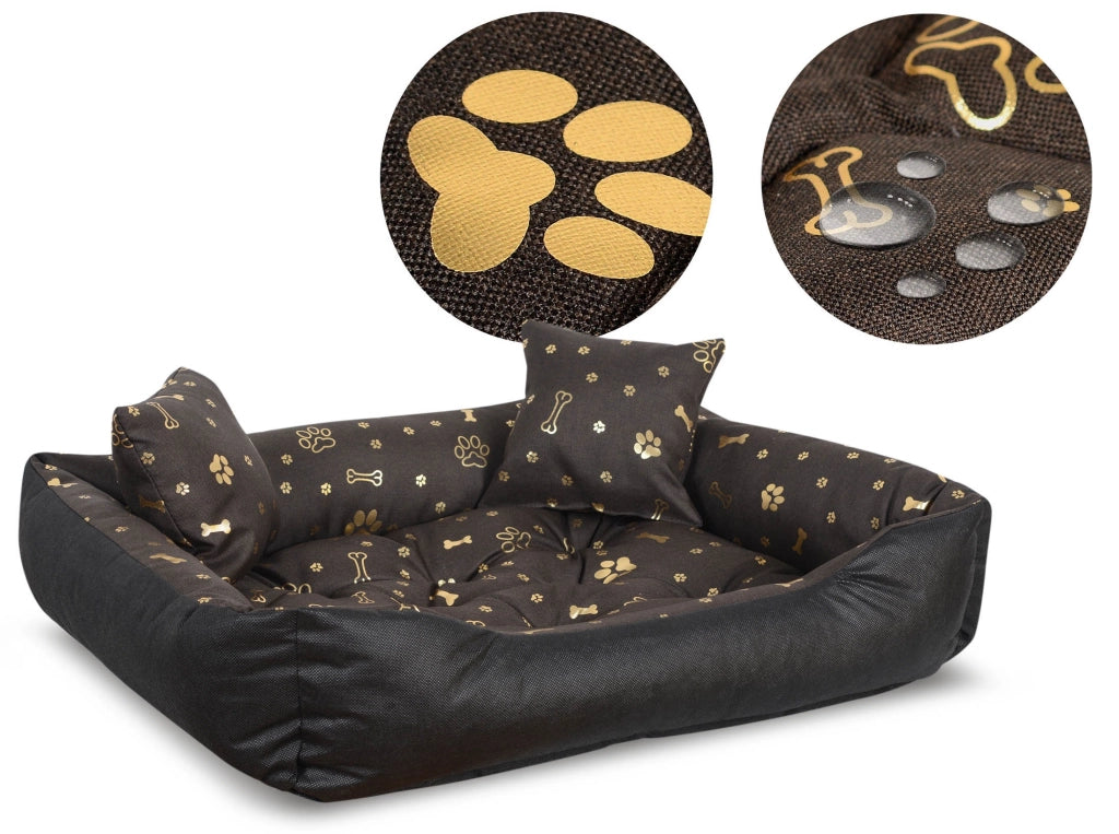 AIO FACTORY Cuccia per cani 75x65 cm impermeabile Golden Bones Cuscino per cani
