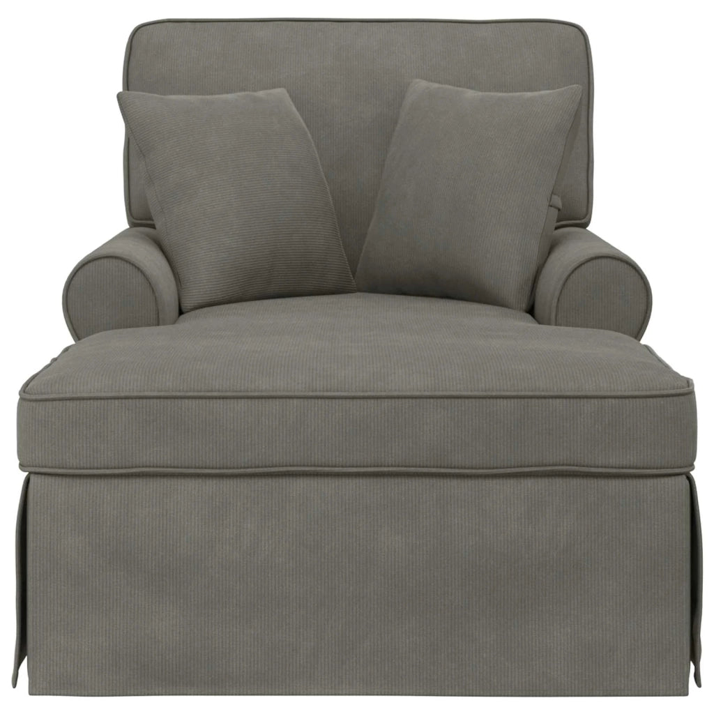 Chaise Longe con Gonna 3 pz Grigio chiaro Tessuto in Cords CFW8764523