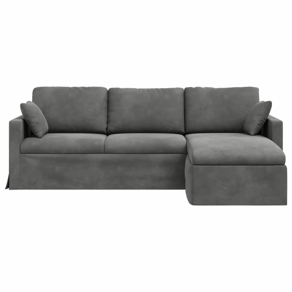 Divano Grigio scuro 228 x 134 x 80 cm Velluto 42024468