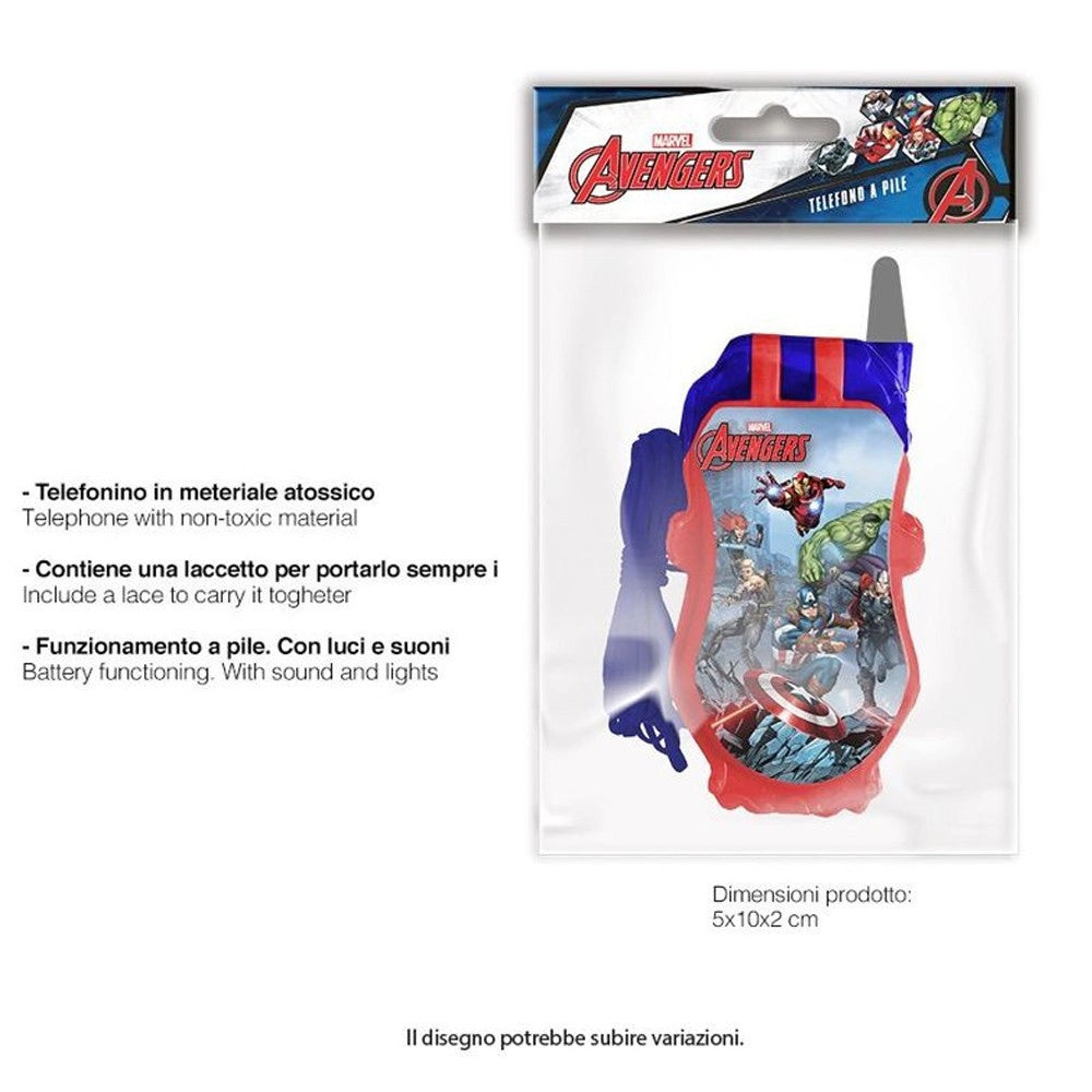 Trade Shop - Telefono A Pile Avengers Marvel Gioco Giocattolo Bambini Con Luci E Suoni -