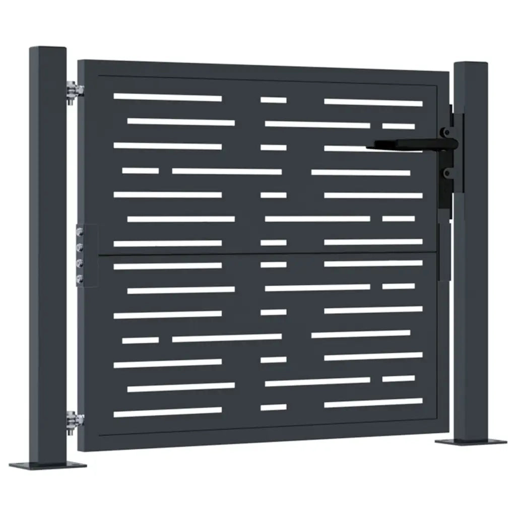 Cancello da giardino antracite 100x75 cm in acciaio design quadrato CFW4374596