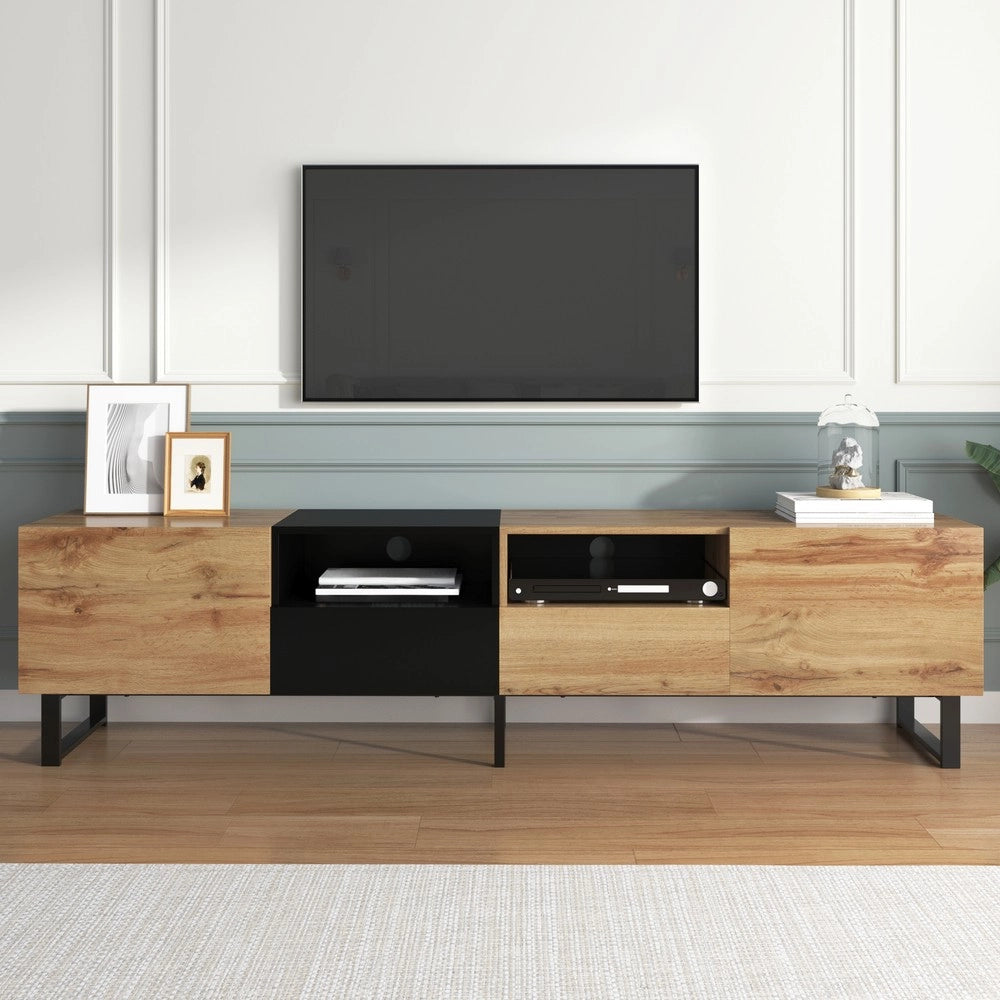 Mobile TV ¨C Xylo ¨C Nero, Legno, con Ripiani
