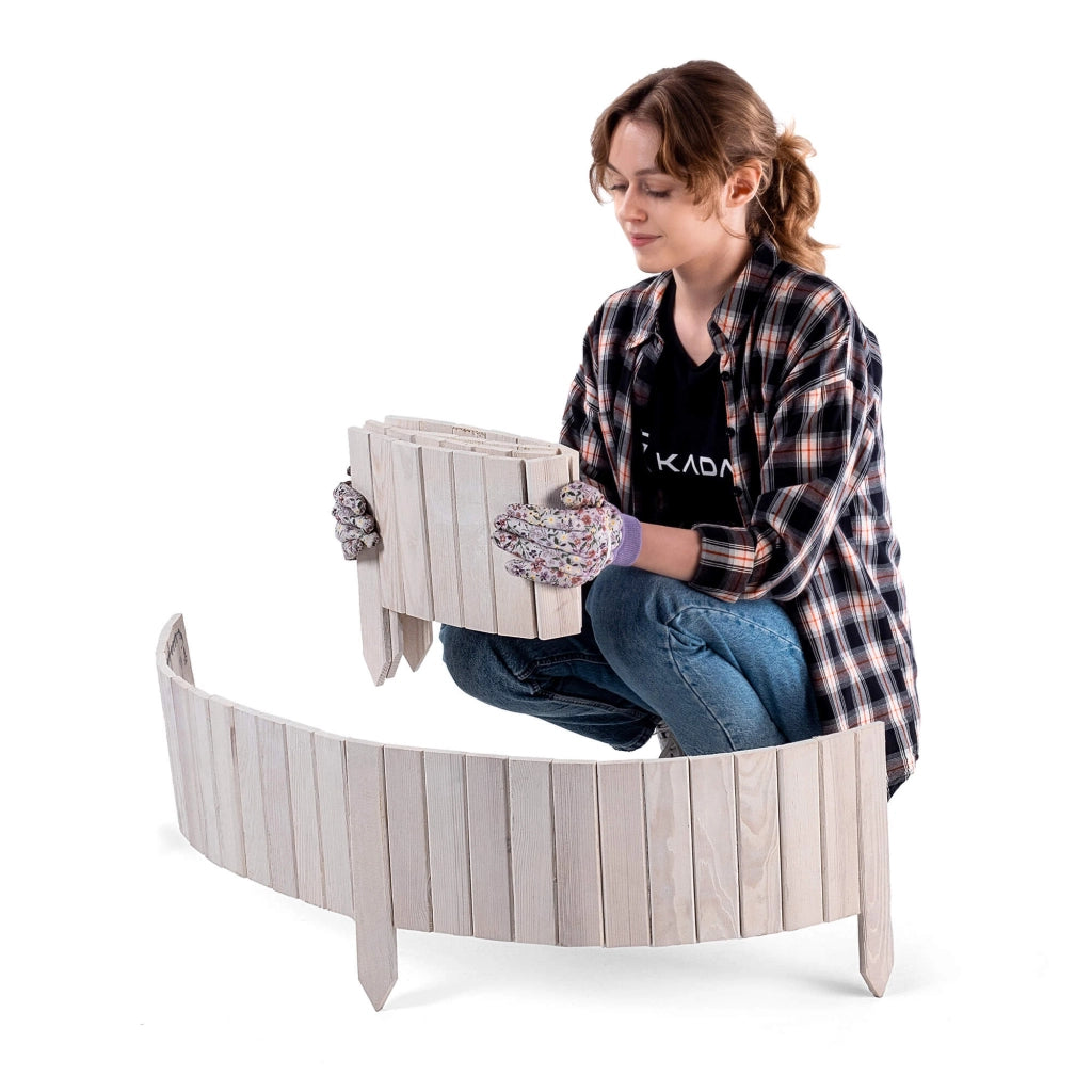 Recinzione da giardino in legno KADAX Palisade, infissa nel terreno, colore bianco, 20x116 cm.