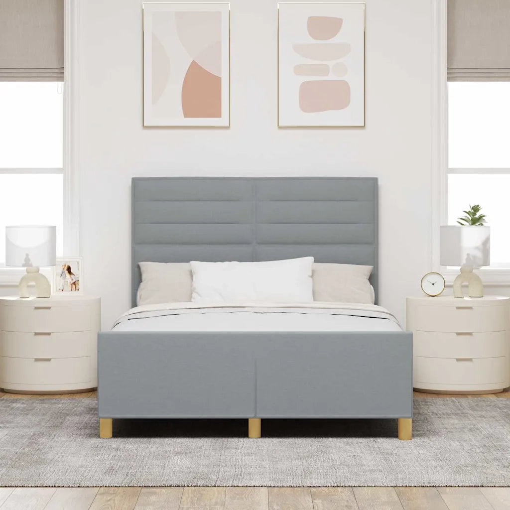 Struttura del letto-Giroletto Grigio chiaro 140 x 200 cm Tessuto 294895