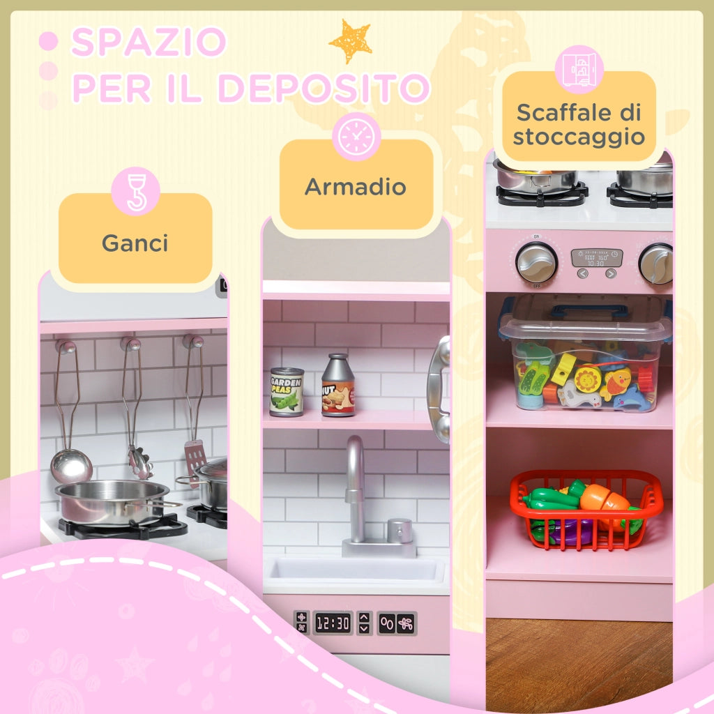 Cucina Giocattolo in Legno per Bambini ¨C Zephmum ¨C Rosa