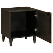 Comodino | Armadio da Notte | Mobiletto da notte Nero e Oro 40 x 33 x 46 cm