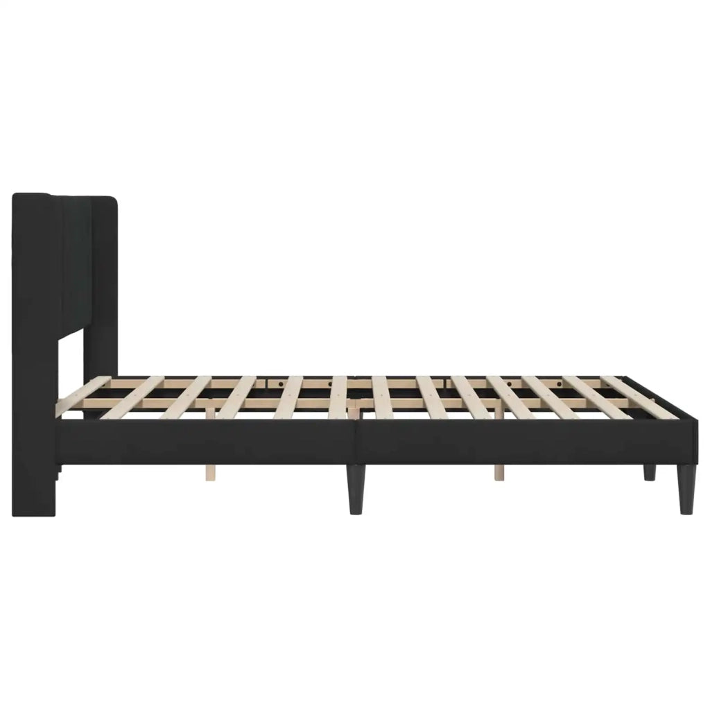 Struttura del letto con testiera-Giroletto Nero 140 x 190 cm Velluto 627931
