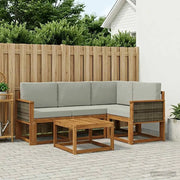 Set di divani da esterno 5 pcs Naturale e Grigio Chiaro 3385187