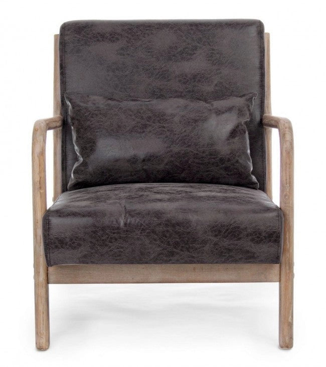 Poltrona con Cuscini Ancilla Dark in Similpelle