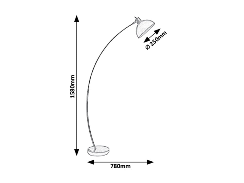 Lampada da terra ad arco E27 60W cromo Rabalux Otto