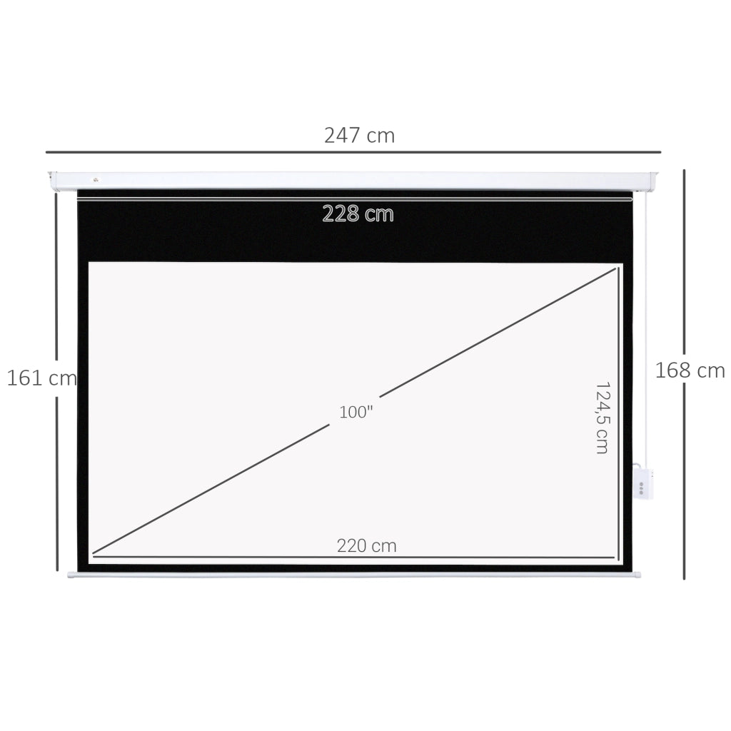 Schermo proiezione motorizzato 100 pollici 16:9 4K HD ¨C zephmum ¨C nero, montaggio parete o soffitto, telecomando