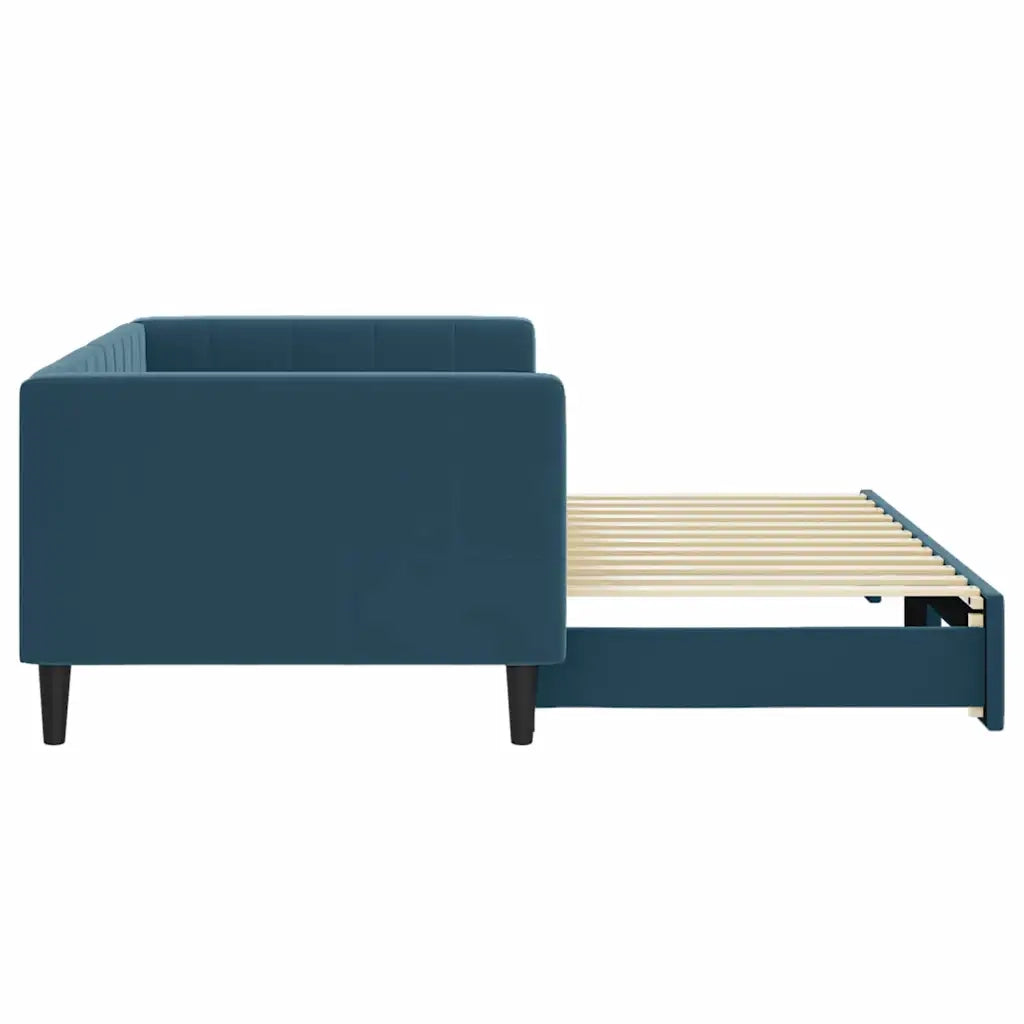 Divano Letto con Letto Estraibile Blu 90x200 cm in Velluto 3196690