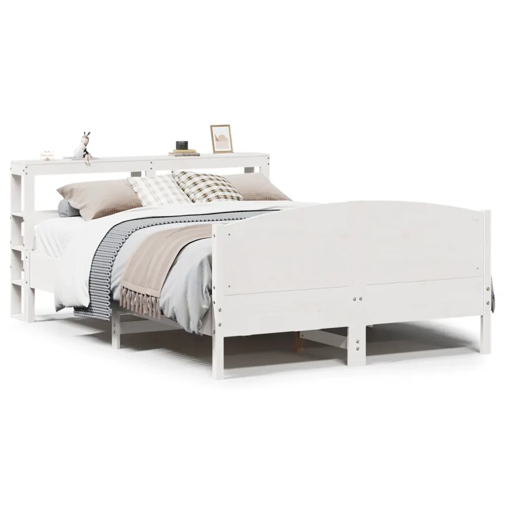 Letto senza Materasso-Struttura Letto Bianco 120x190 cm Legno Massello di Pino 894634