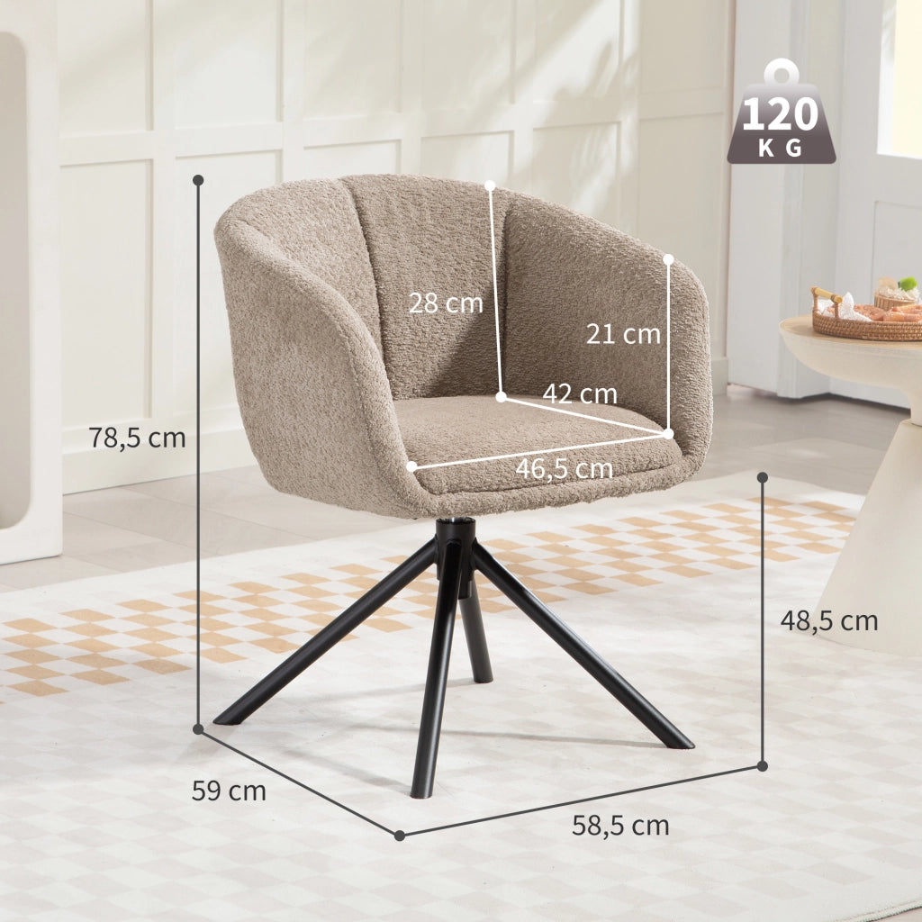 Poltrona ¨C Minimal ¨C Tessuto, Girevole, Beige