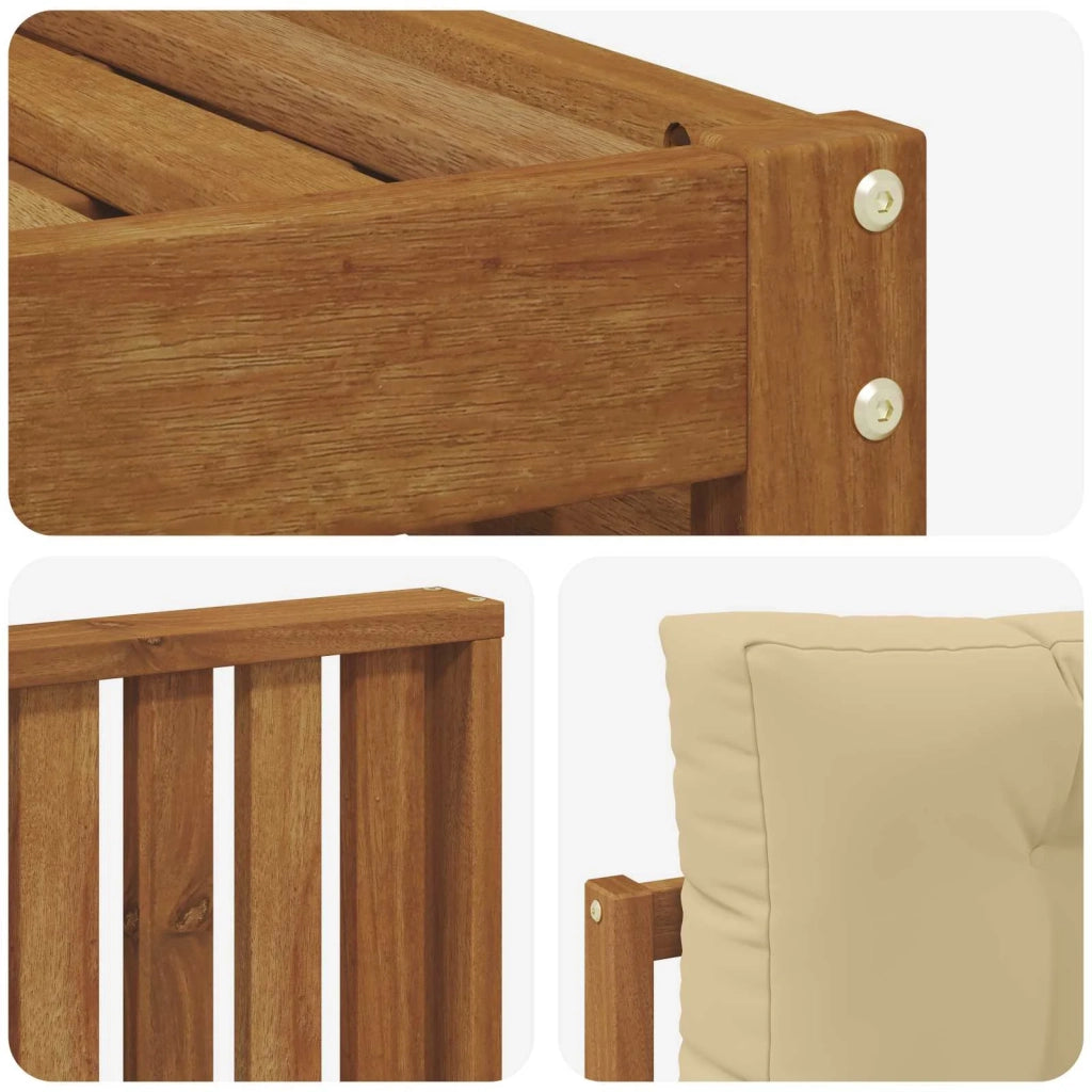 Set di divani da esterno con cuscino 8 pcs Naturale e Beige 3373938