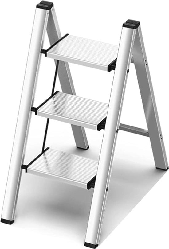 Scala a sbalzo 3-traps in alluminio - Leggera e spazievolumetrica per uso domestico