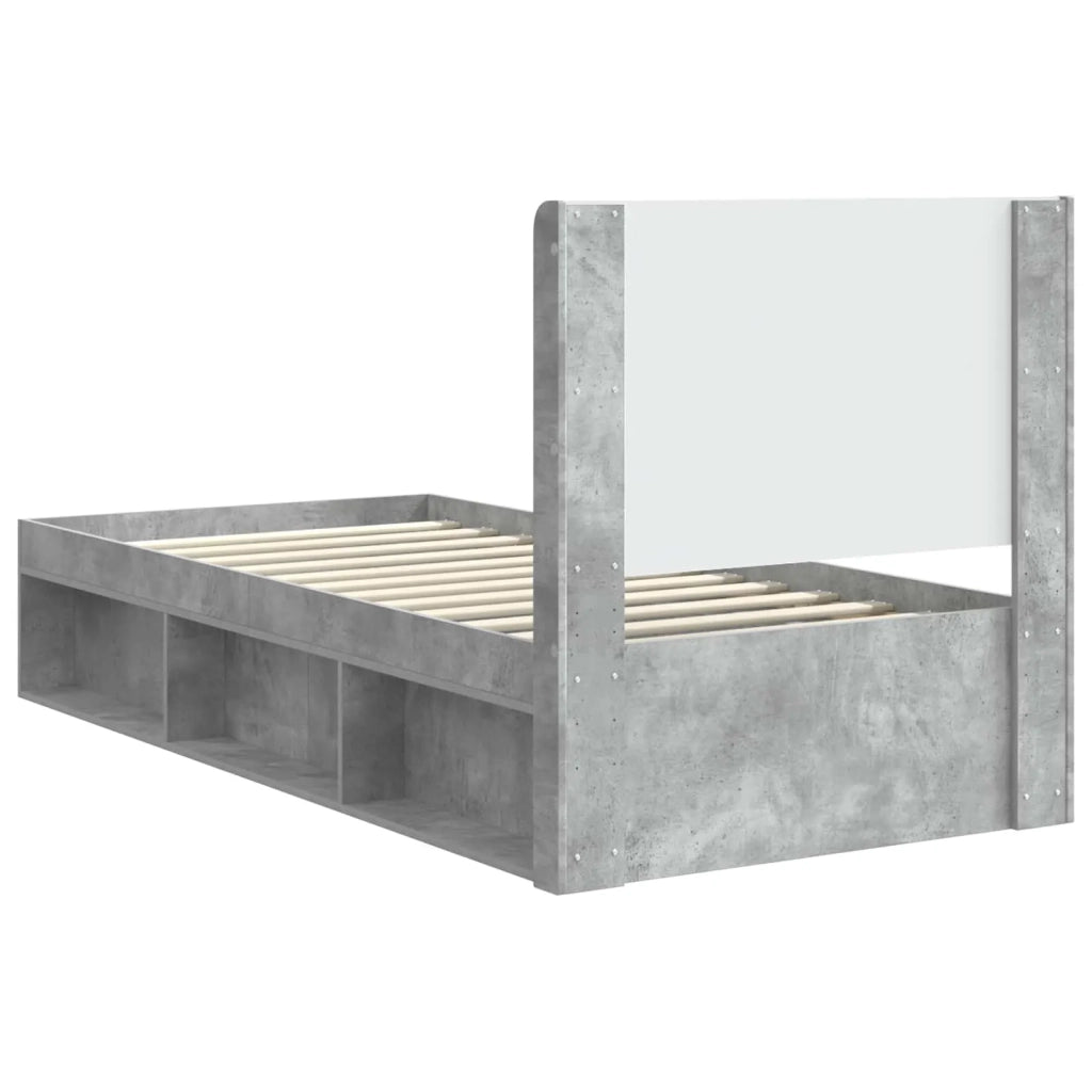 Struttura del letto con stoccaggio e testata Grigio Cemento 3413896