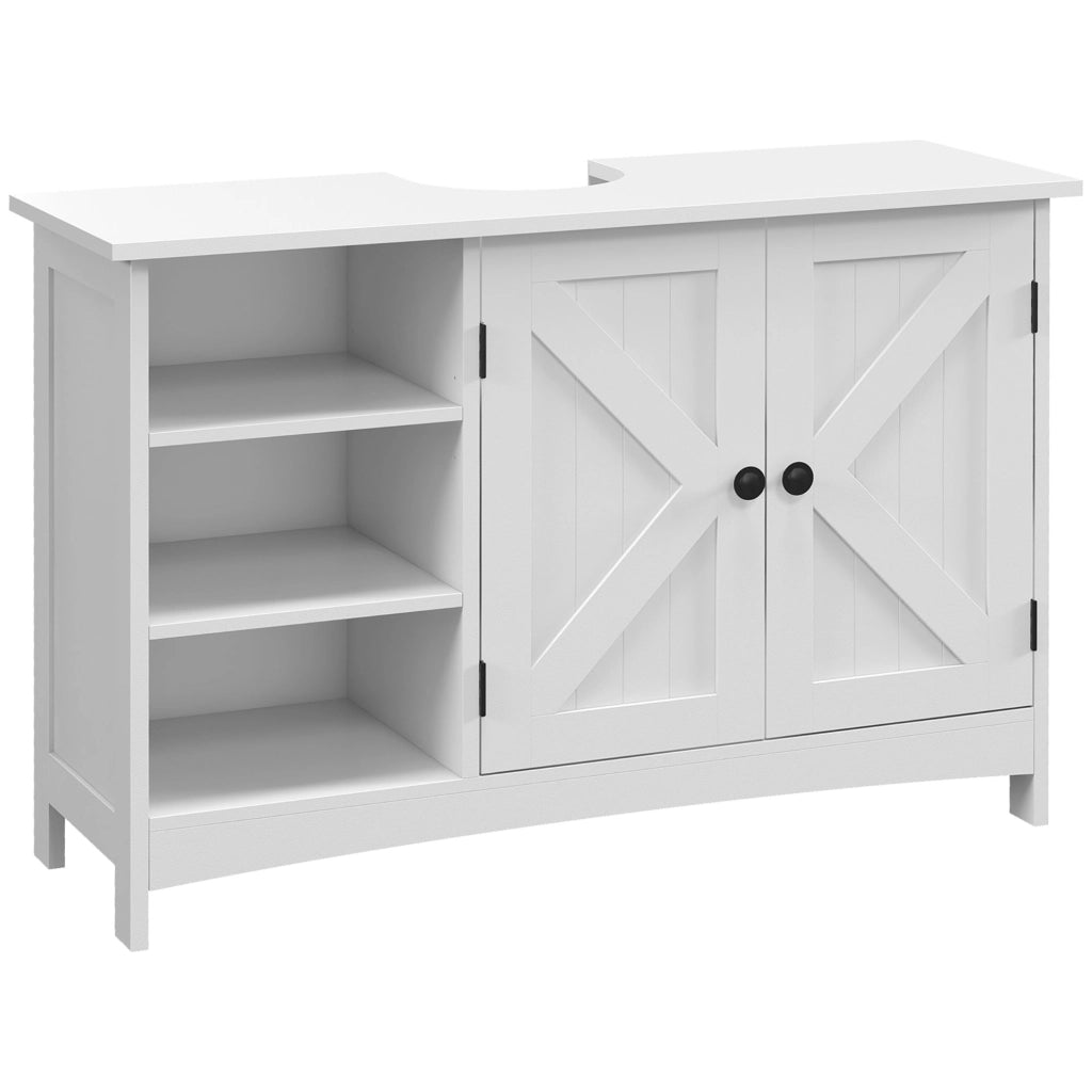 Mobiletto Sottolavabo con 2 Ante e Ripiani Regolabili ¨C Minimal ¨C 90x30x60 Bianco