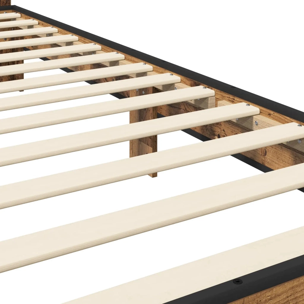 Struttura letto con testata-Giroletto Legno antico 80 x 200 cm 824221