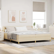 Letto a molle con materasso Crema 200 x 200 cm Tessuto 3341319