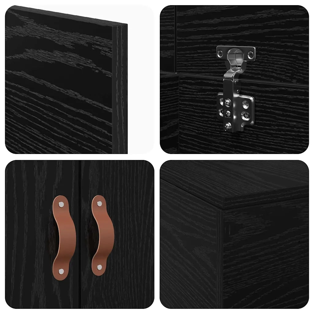 Struttura letto con contenitore Rovere Nero 70 x 190 cm 3335414