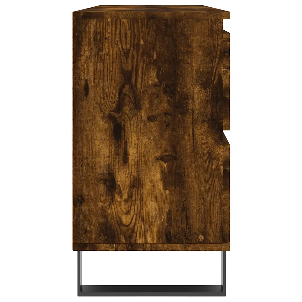 Armadietto Bagno | Armadio da bagno Rovere Fumo 80x33x60 cm in Legno Multistrato