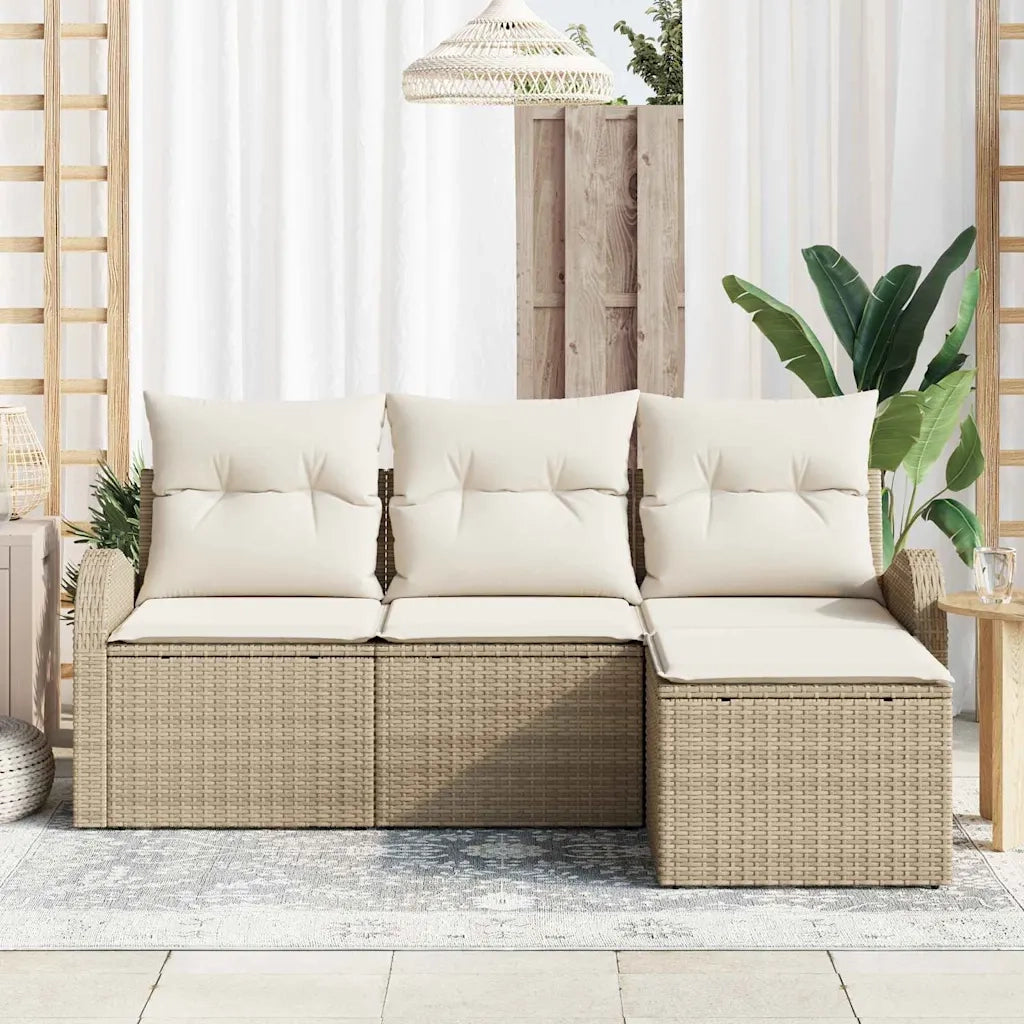 Set Divano da Giardino Beige polyrattan 3345991