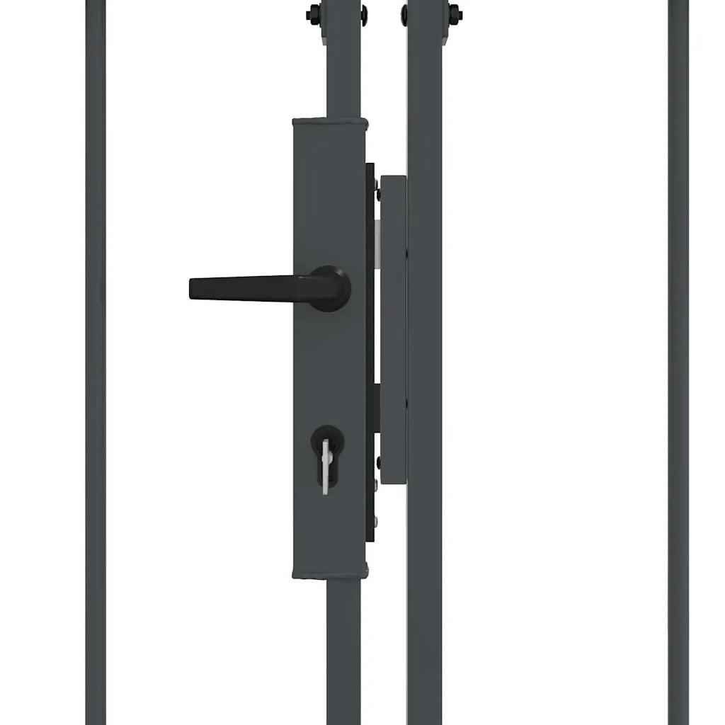 Cancello da Giardino con Parte Superiore Arcuata Assen Grigio 42008955