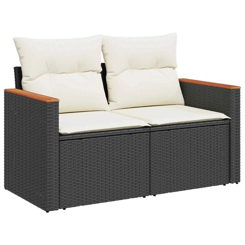 Set di divani 6 pz Nero e Bianco Crema 3447614