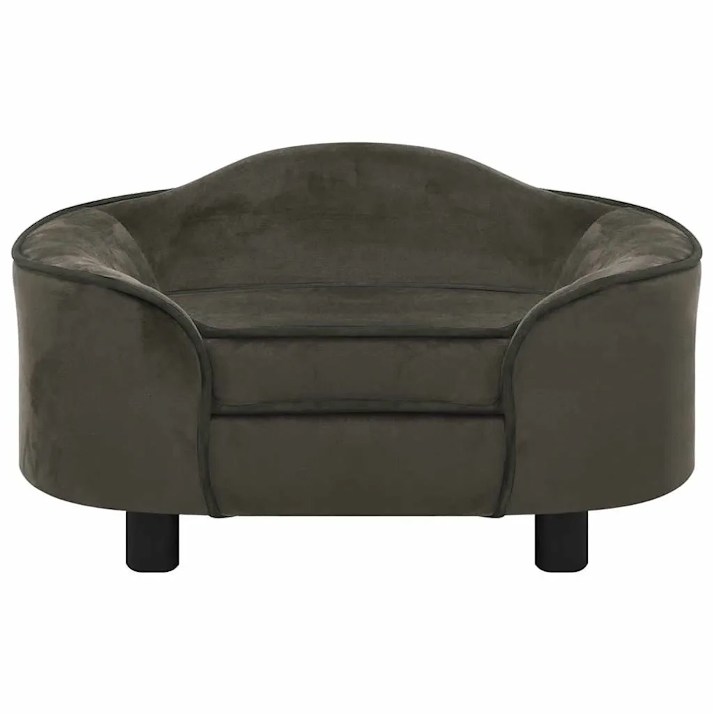 Divano per Cani Grigio Scuro 67x47x36 cm in Peluche 171087