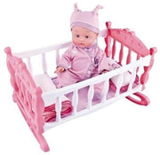 Coccole e baci,Dolci Nanne,Bambolotto 35cm con culla,cuscino,coperta e biberon,Giocheria, Eta 10+ mesi