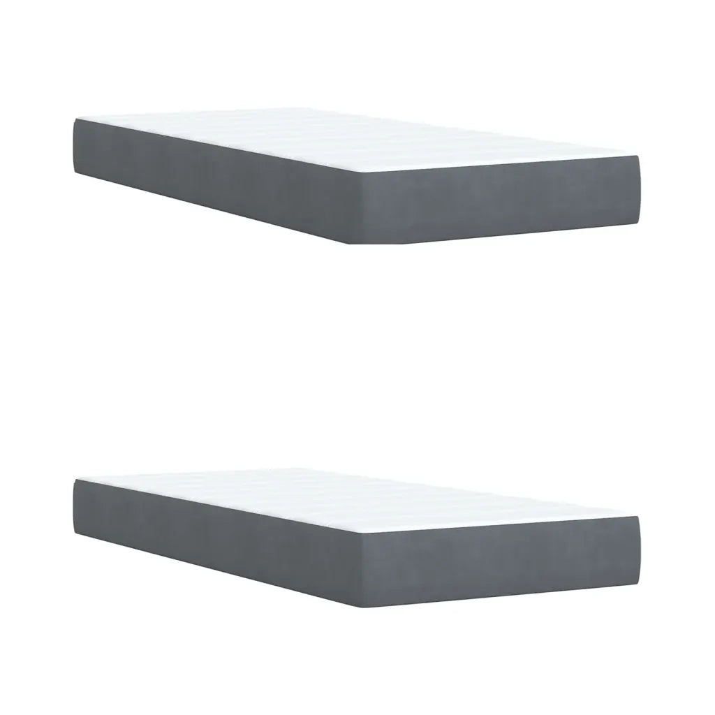 Giroletto a Molle con Materasso Grigio Scuro 200x200 cm Velluto 3286397