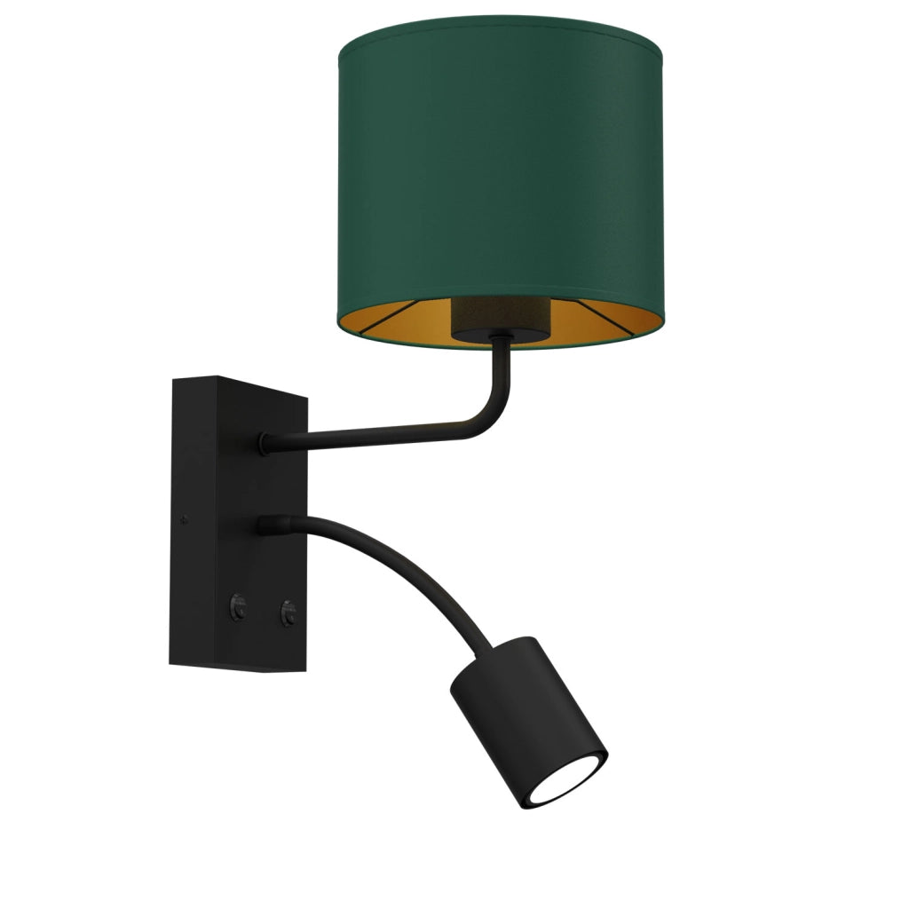 Applique da parete 2 luci E27 GU10 nera verde Arden