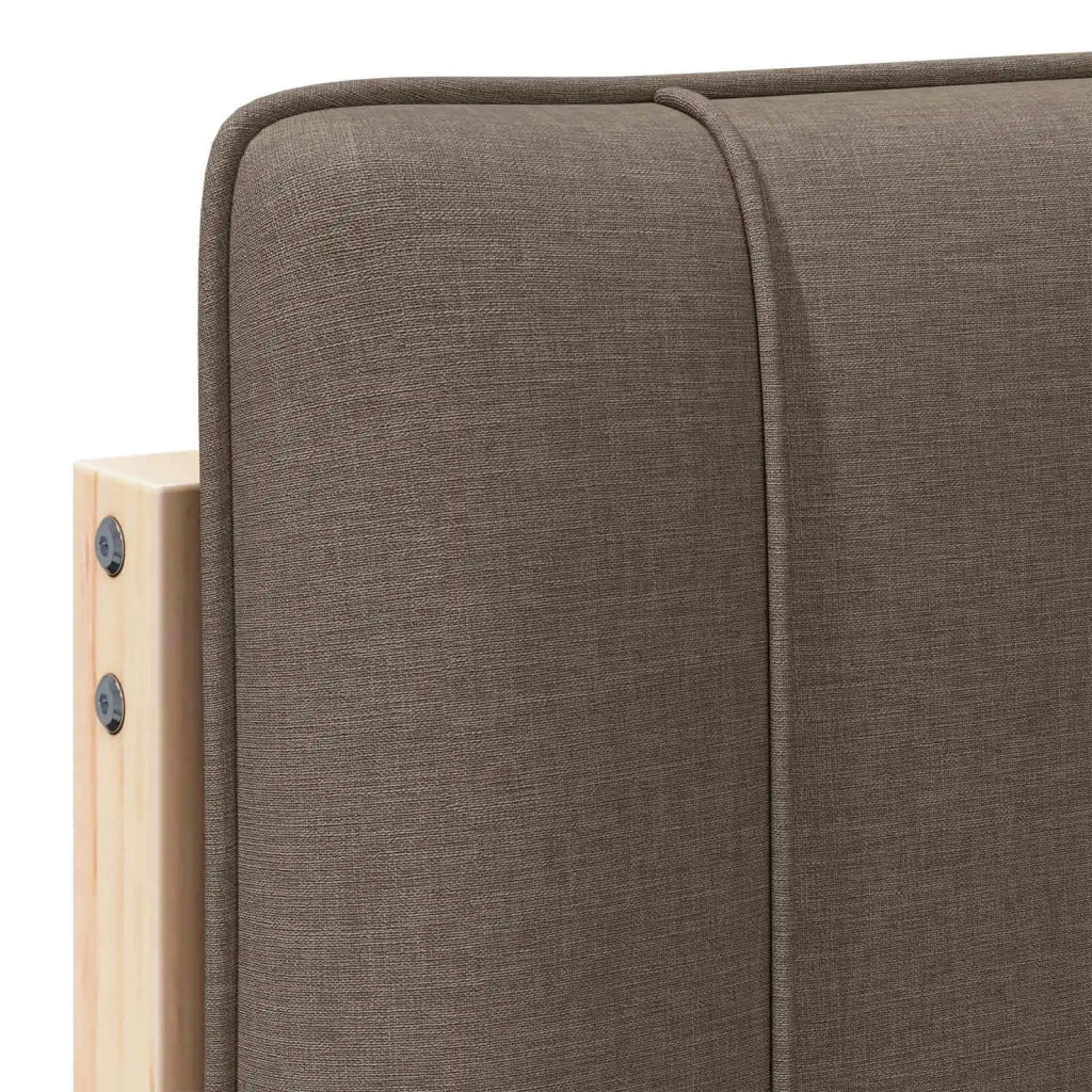 Testiera imbottita Marrone e taupe 150 cm Pino massello 880176