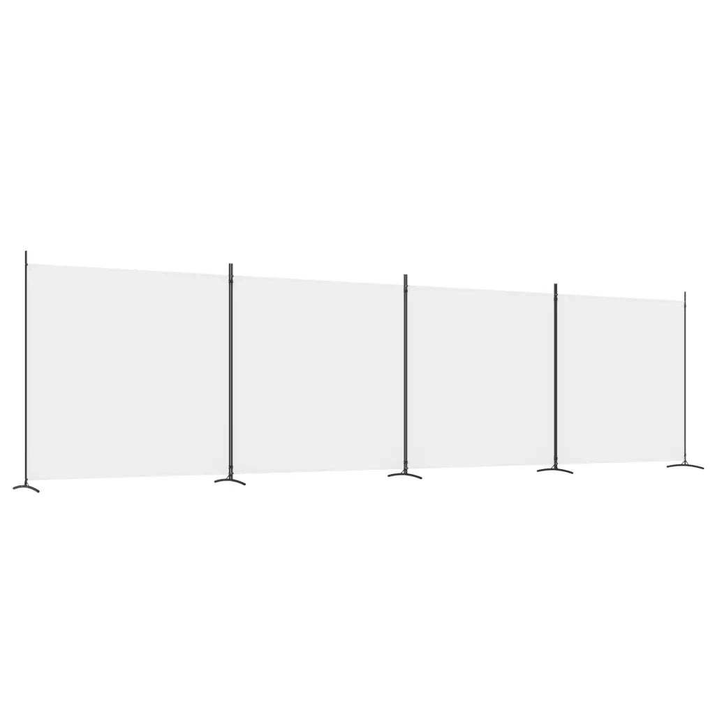 Divisorio Ambienti | Divider per stanze | Paravento a 4 Pannelli Bianco 698x180 cm Tessuto