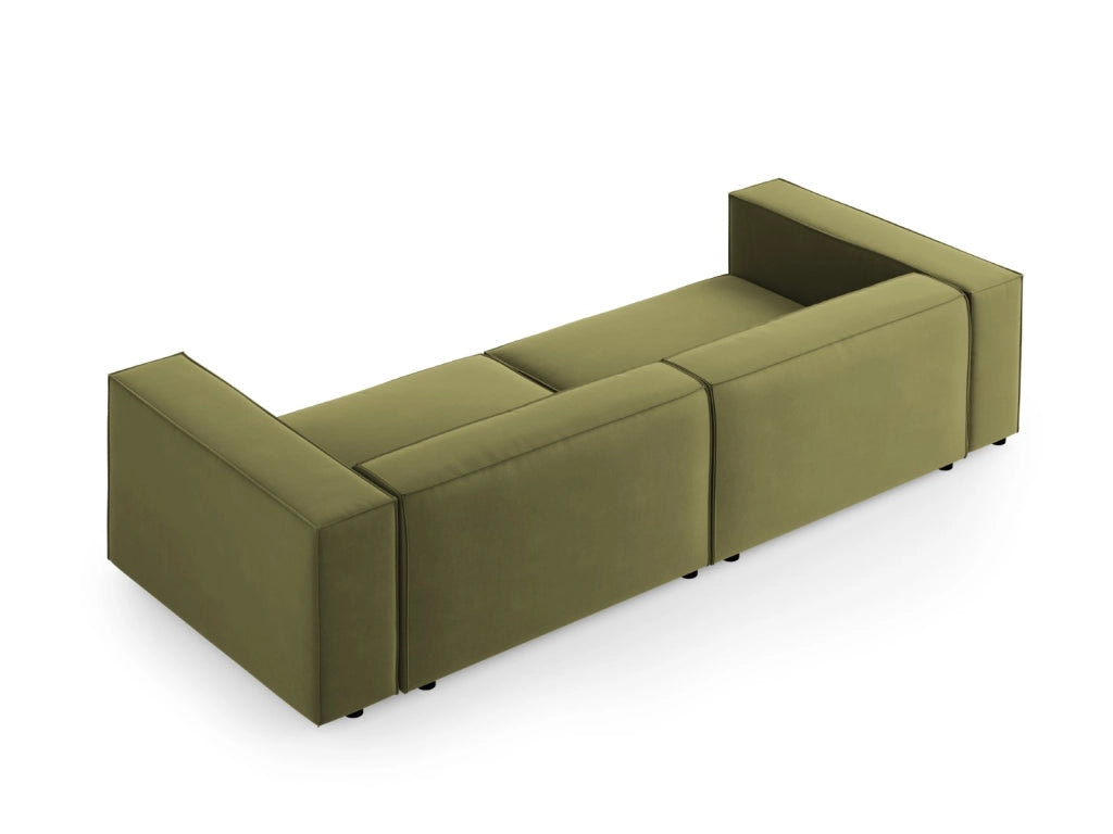 Cosmopolitan Design - Divano "Arendal" 4 posti in velluto verde chiaro 