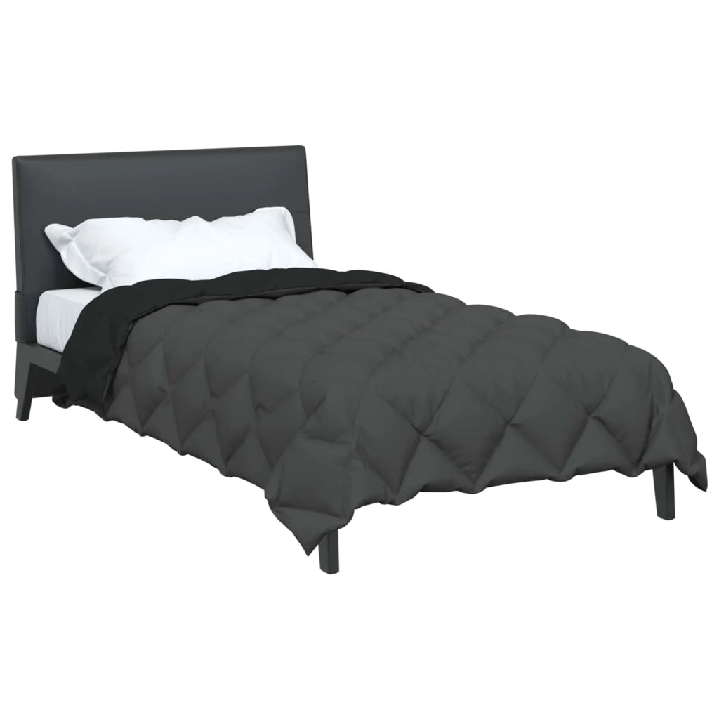 Duvet Invernale Nero e antracite 155 x 220 cm Microfibra 42025723